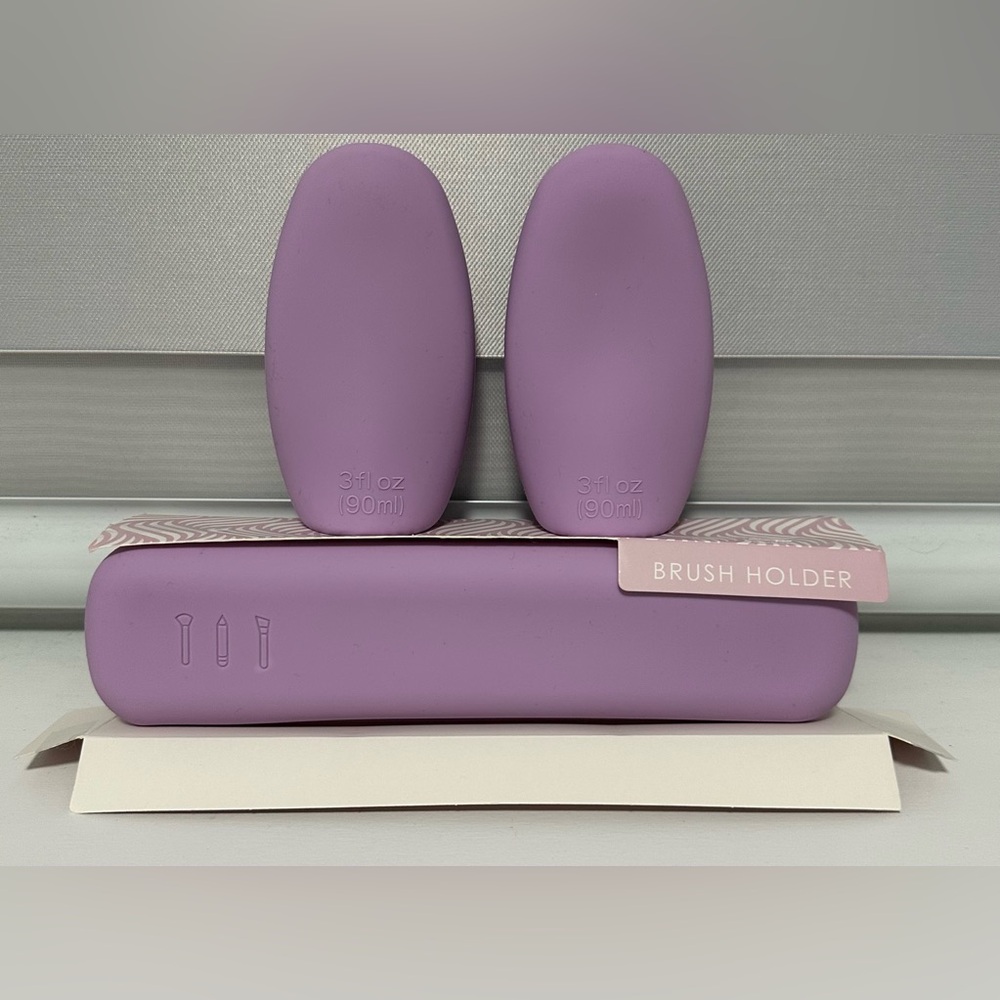 Silicone Travel Toiletry & Makeup Brush Holder Set